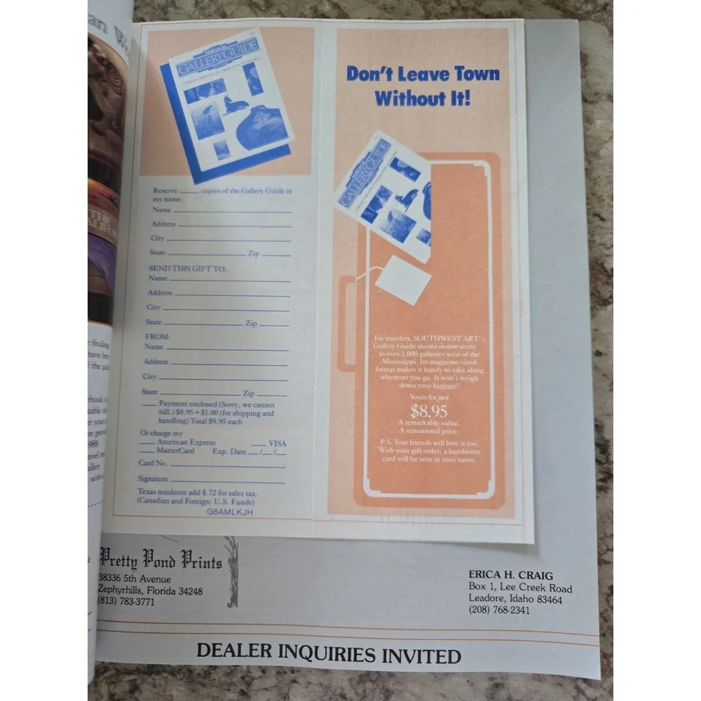 Southwest Art Magazine- AUGUST 1988 Vintage